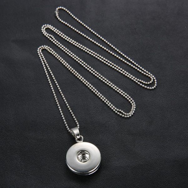 

charm diy chunk noosa women bead necklace pendant nosa snap press chain long button necklaces otsweet tirrc, Silver