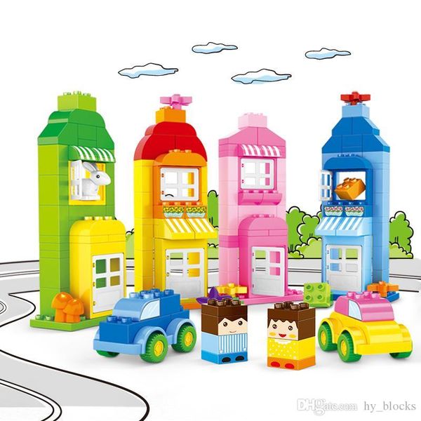 

170pcs более крупные частицы строительных блоков детей раннего образовательные творческие игрушки city строительного подарок для детей сборк