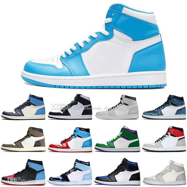 

1 high racerl blue obsidian fearless unc mens basketball shoes tie dye 1s smoke grey royal toe incredible hulk men women sports sneakers