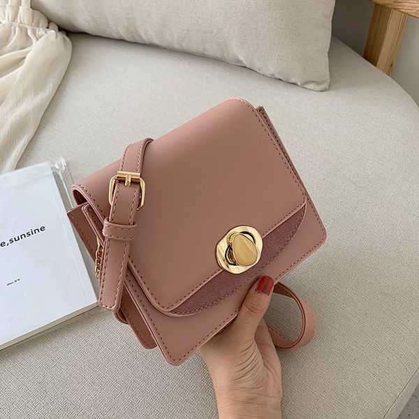 

new stereo square sling bag cobblestone lock buckle shoulder messenger bag