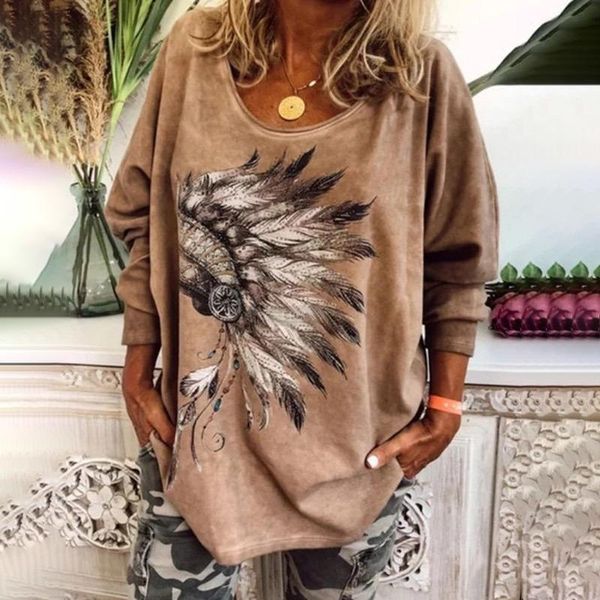 

feather print oversize t shirts for women plus size 5xl long batwing sleeve woman t shirt 2020 spring summer tshirt ladies cy200512, White;black
