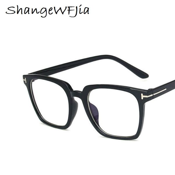

anti blue men classic square eyeglasses frame light blocking glasses 2020 women brand designer blue plastic titanium solid, Black