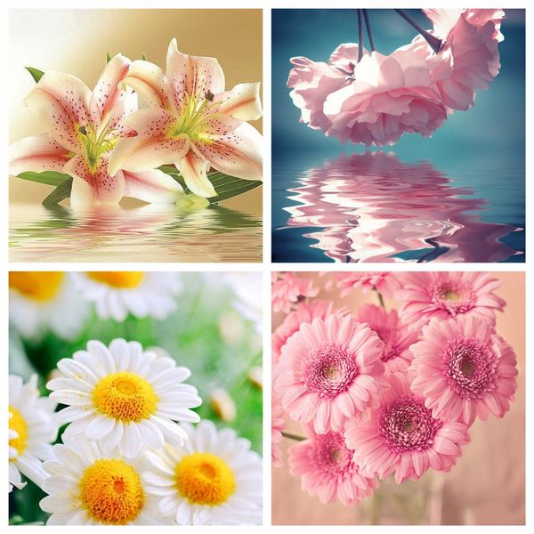 

huacan diamond art painting 5d diy flower handicraft full square diamond embroidery craft kit decor for home