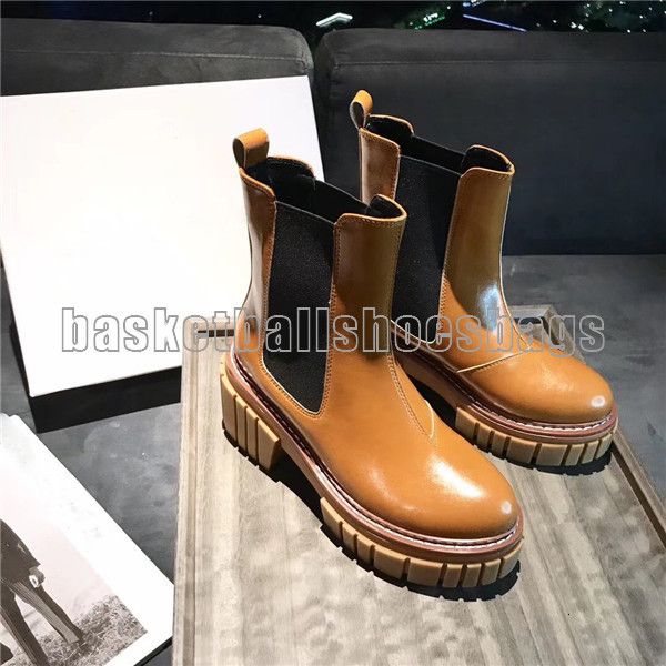 

retro style brand women ankle boots genuine leather thcik soled short boots british wind platform martin boots fashion winter, Black