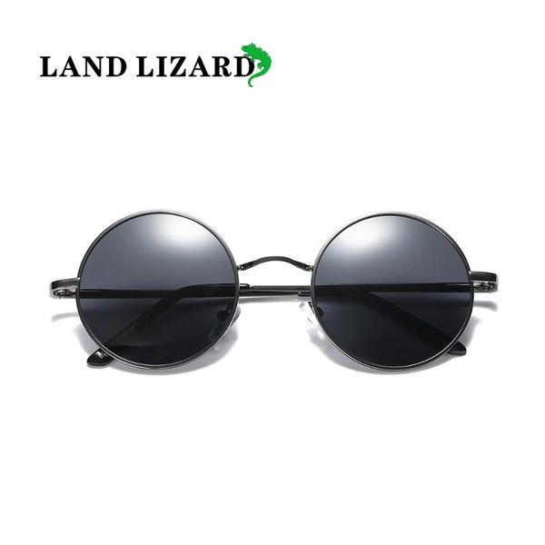 

classic polarized sunglasses fashion mirror uv protection women men sunglasses round glasses wholesale land lizard, White;black