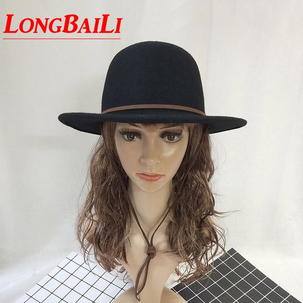 

winter wide brim wool hats for women chapeu masculino fedoras hats female pwfe039, Blue;gray