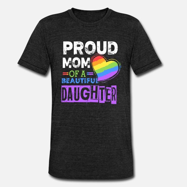 

proud mom lgbt daughter tee t shirt men printing cotton crew neck natural crazy breathable summer style letter shirt