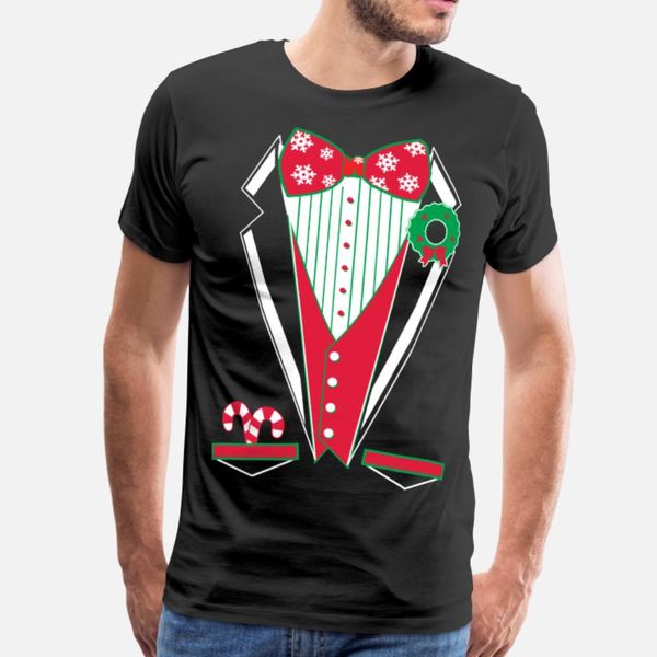 

с рождеством tuxedo зеленый тенниска мужчин настройка 100% хлопок crew neck костюма сумасшедший юмор весна семьи рубашку