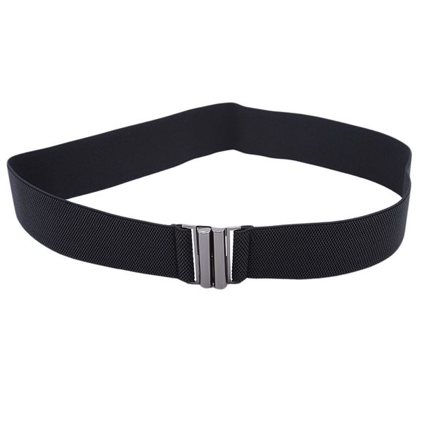 

black elastic band belt women buckle black belt new fashion simple down dress decoration gift high quality, Black;brown