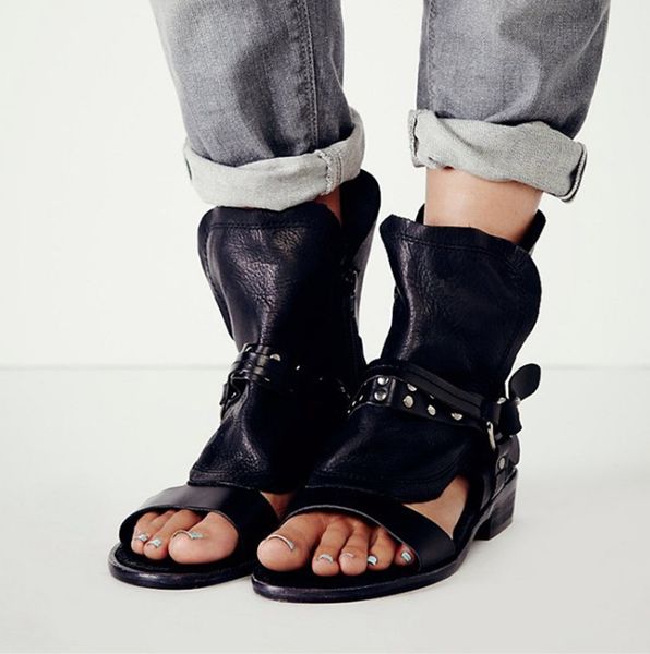 

020 fashion new flat rome sandals jgbn0007073, Black