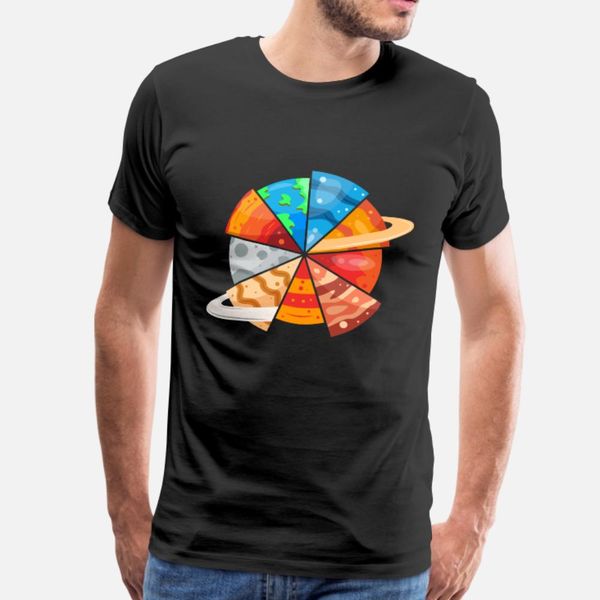 

solar system tarpaulins as pizza pieces humor joke t shirt men loose short sleeve size s-3xl family loose building spring standard shirt