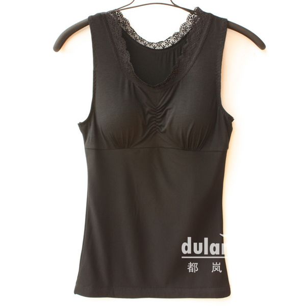 

winter new v-neck warm vest lace brushed thick with chest pad thermal underwear womens /30, White;black