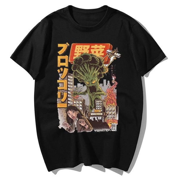 

funny japanese vegetable monster print t shirt men japan element t-shirt men's cotton harajuku streetwear tshirts