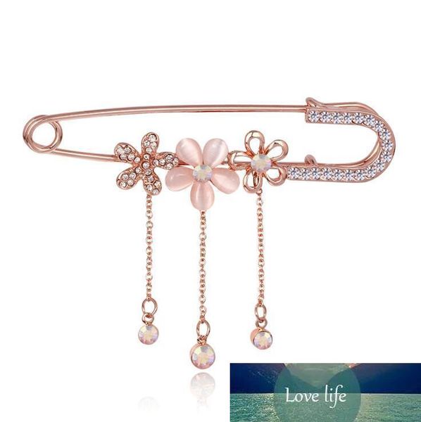 Novo atacado- Hijab Pins Rose Gold Pin Broche Broche Broche de Luxo Rhinestone Men broches para len￧os de traje colar