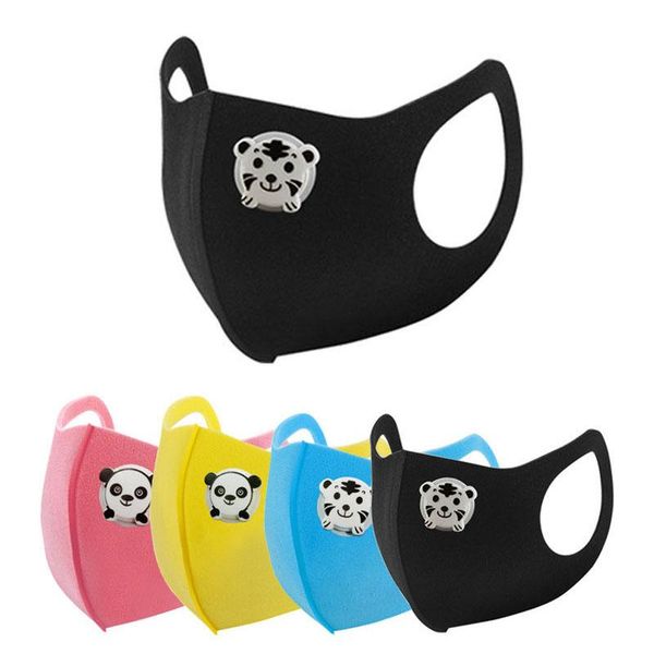 

fashion ice silk panda tiger luxury children boy girls cartoon designer breathing valve mask kids anti-dust washable cotton reusable masks
