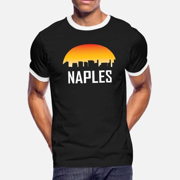 

naples florida sunset skyline t shirt men design short sleeve size s-3xl cool fit basic spring pattern shirt