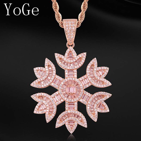 

yoge statement hip-hop snowflake pendant necklace,fashion unique cubic zirconia specific character for man&women,hnd046, Silver