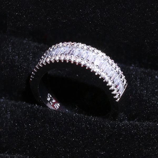 

junerain марка круглый группа sporty кольцо для женщин sparkly круг кристалл камень ослепительная оптовая anniversary подарка женщин ювелирн, Silver