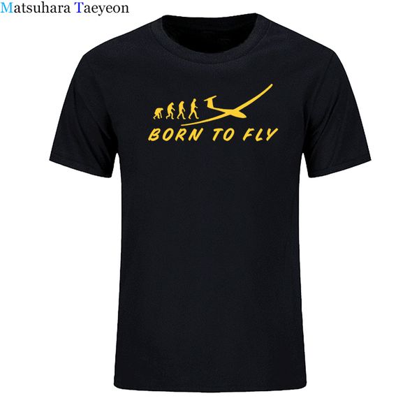 

2018 summer men t-shirt evolution born to fly plane pilot design man's t-shirt cotton 3d t shirt clothes