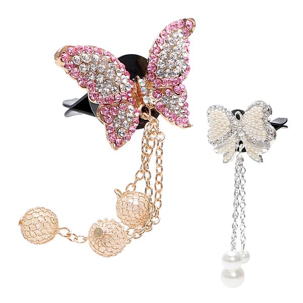

solid fragrance air freshener artificial crystal car air vent perfume car-styling cute butterfly shape