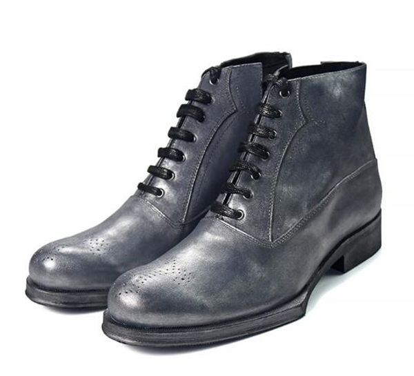 

new fashion carved ankle boots casual men shoes classics lace up black men's boots