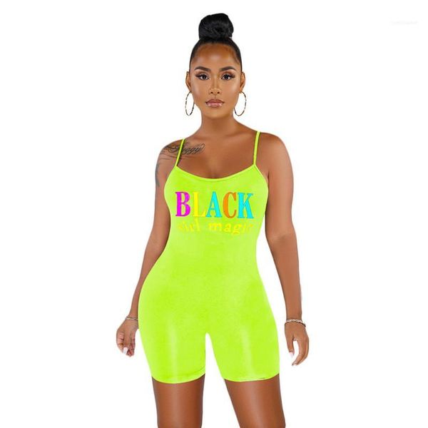 

clothing womens jumpsuits fashion letter pattern light color jumpsuits scoop neck sleeveless short bodysuit womens, Black;white