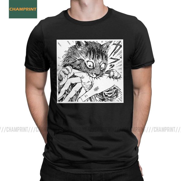 

men t-shirts meng uzumaki junji ito t shirts novelty cotton tee shirt short sleeve japanese anime manga japan otaku horror