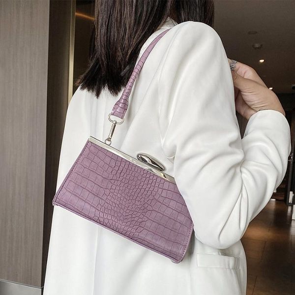 

luxury crossbody bags for women pu leather handbags women's baguette bag 2020 ladies design crocodile pattern shoulder bag
