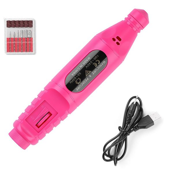 

portable electric manicure drill kit remove pedicure 6pc sanding bands