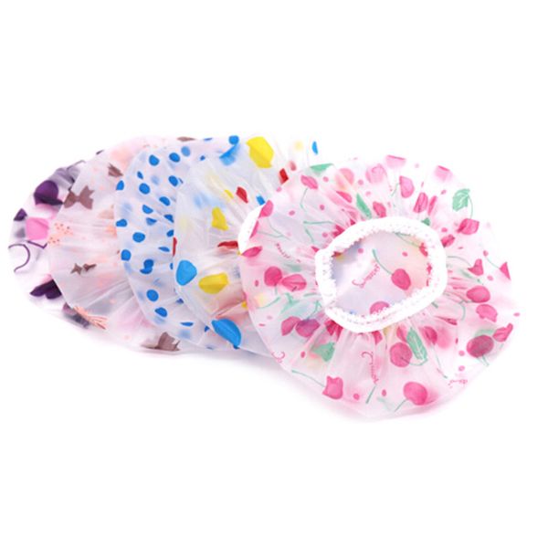 

2pcs/set kids shower cap waterproof elastic bath hat cleaning hat cute
