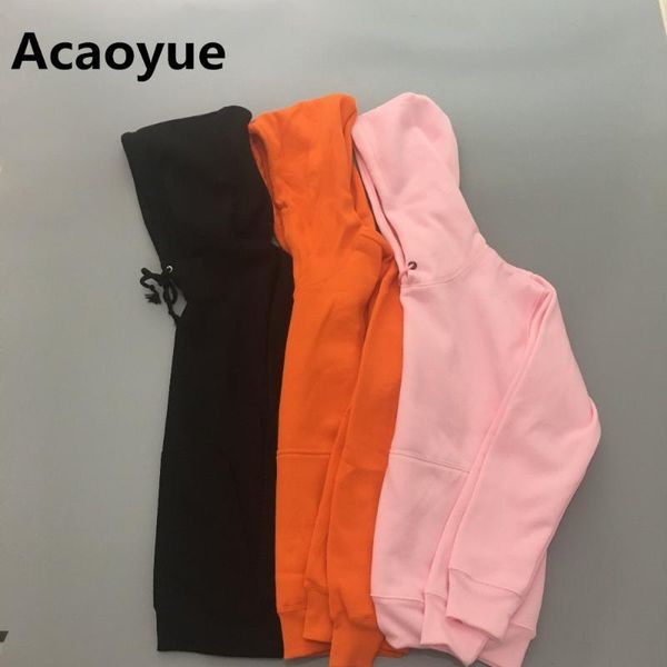 

acaoyue brand pure color blank hoodie male and female black pink orange