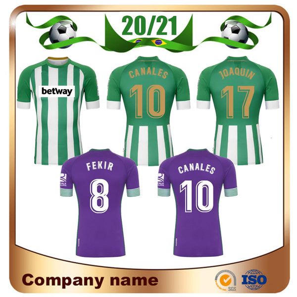 

2020 real betis home soccer jersey 20/21 away joaquin canales bartra soccer shirt juanmi loren william fekir football uniform, Black;yellow