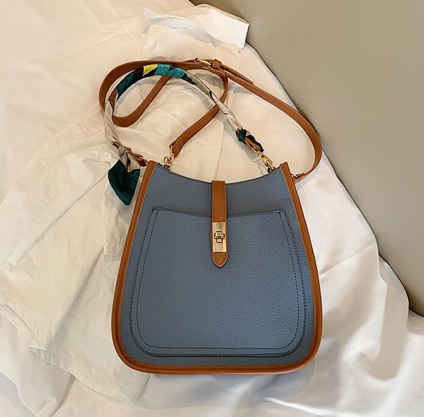 

lady bucket bag silk scarves handbags women shoulder bag crossbody classic colours bag
