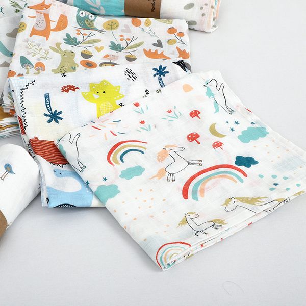 

cotton baby swaddles soft newborn blankets bath gauze infant wrap sleepsack stroller cover play mat