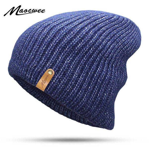 

winter beanies solid color hat men knitted warm soft beanie double layer plus thick cap bonnet gorro caps for men women mask, Blue;gray