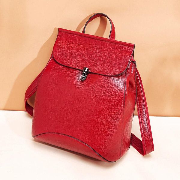 

ladies backpack british style ladies multifunctional messenger bag shoulder bag leisure travel wild leather red wine backpack gift 0774