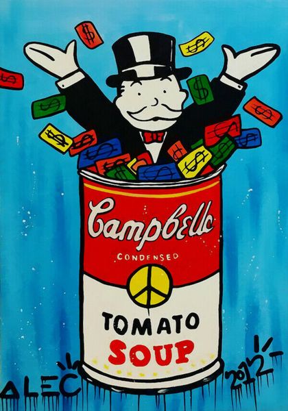 

alec monopoly graffiti art campbell's tomato soup wall decor handpainted &hd print oil painting on canvas wall art canvas picture 20082