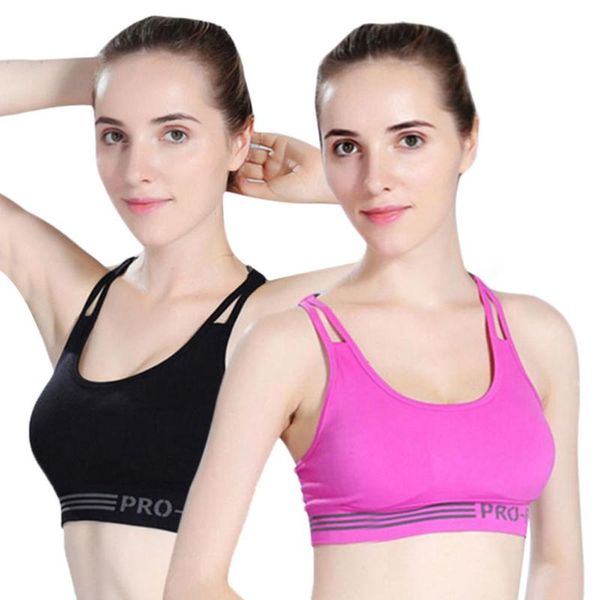 

gym clothing quick-drying sports underwear breathable yoga with chest pad for women ladies girls, White;black