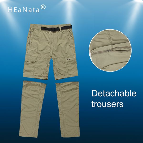 

racing pants quick dry removable hiking outdoor mens summer breathable shorts men mountain camping cycling trousers, Black;blue