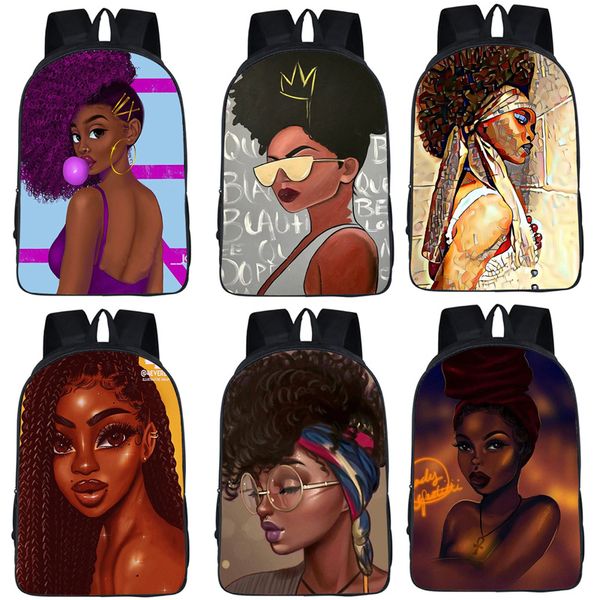 

lady student рюкзак новый стиль 35 цвета afro lady мультфильм печатных плеча рюкзак характер многофункциональный дети zipper schoolbag 06081