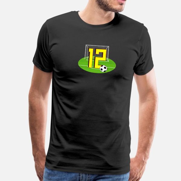 

number 12 12th birthday soccer for 12 years t shirt men create cotton o-neck pictures sunlight comfortable spring slim shirt
