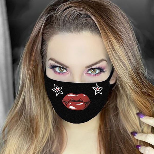 

8 styles 3d print face mask lips art designer face mask dust and haze with pm2.5 breathable face masks