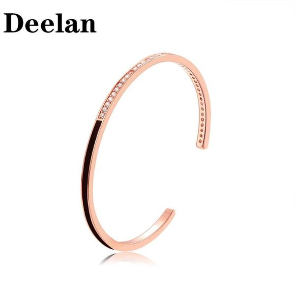 

deelan bangles for women fashion crystal zircon jewelry girl rose gold adjustable romantic jewellery, Black
