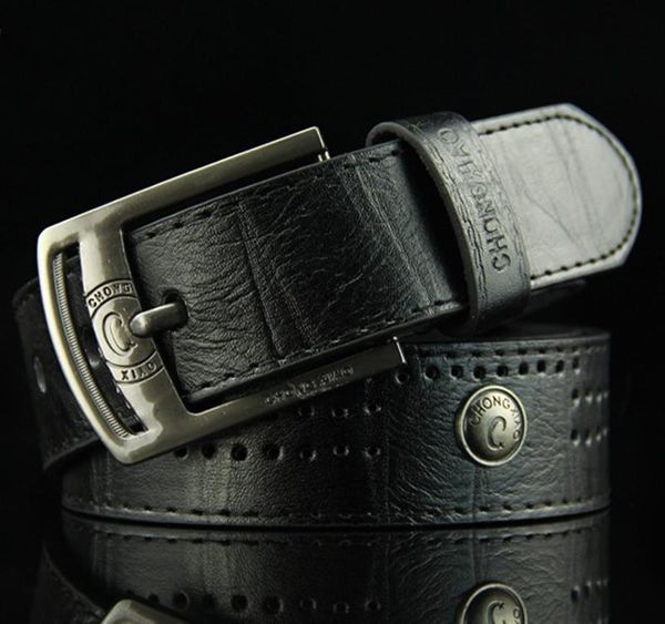 

men s belt casual pu leather fashion men s jeans belt durable buckle04, Black;brown