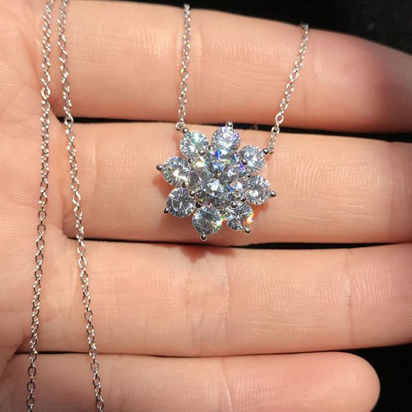 

exquiste tiny zircon snowflake choker necklace for women minimalist snow flake necklace temperament clavicle chain jewelry, Silver