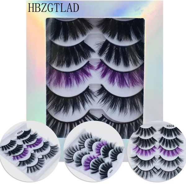 

5pair цветные черный 3d soft норка волос ложные ресницы ручной wispy пушистые длинные ресницы естественный макияж глаз инструменты искусстве