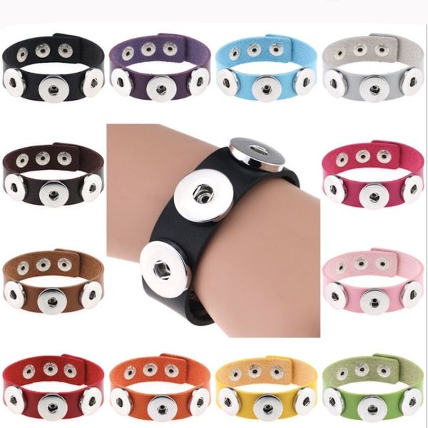 

noosa chunks snap bracelet charms 18mm metal button leather bracelet bangles ginger snap button statement gifts jewelry for men women girls, Golden;silver