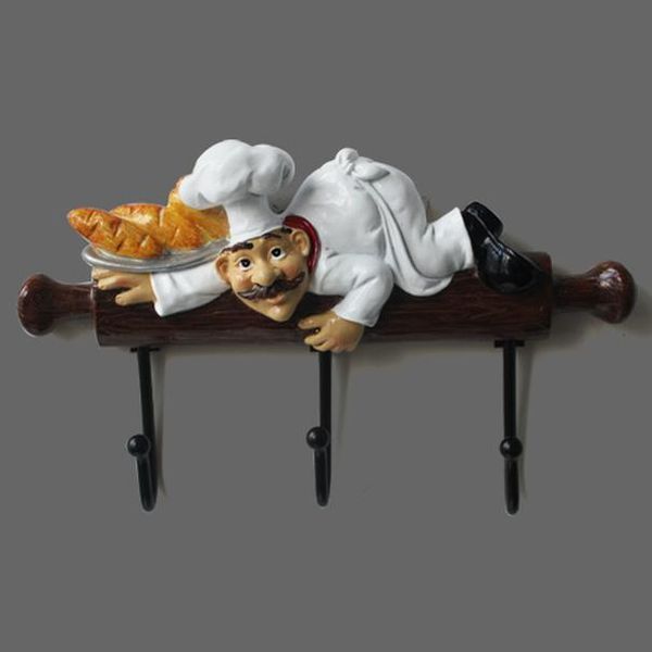 

chef настенных украшения главного европейский craft для кухни номер модели character творческой фигурки сад живого крюка украшения ресина 6ш