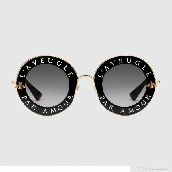 

brand new fashion 0113 sunglasses frames womens black sunglasses metal shield gold frame sunglasses l'aveugle par amour black gold, White;black