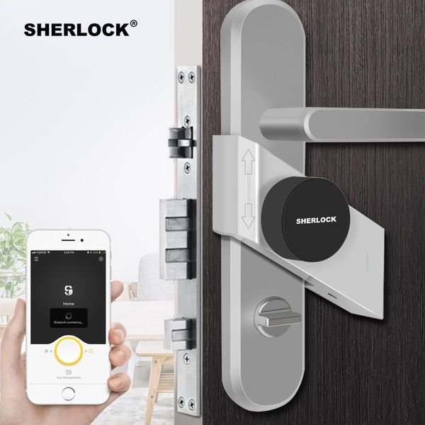 

cgjxssherlock fingerprint password smart door home keyless wireless bluetooth integrated electronic lock app phone control t200325